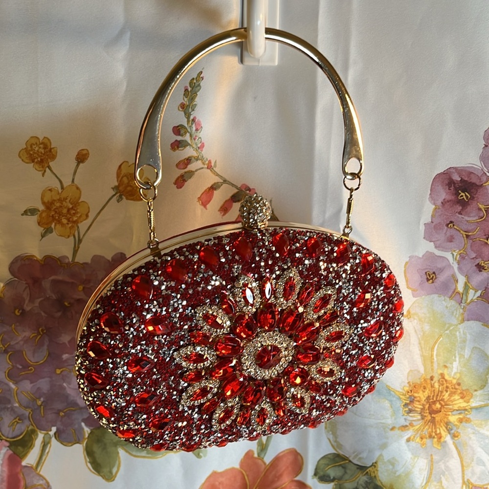 Red Crystal purse by Ramala - great for Holiday Parties
